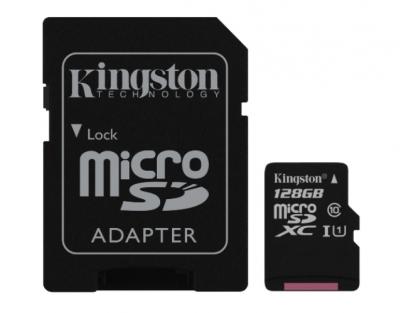 KINGSTON 128GB microSDXC class10 s adaptérom